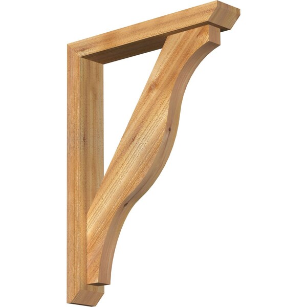 Ekena Millwork Funston Slat Rough Sawn Bracket w/ Offset Brace, Western Red Cedar, 4"W x 22"D x 30"H BKT0402X22X30FST06RWR - main